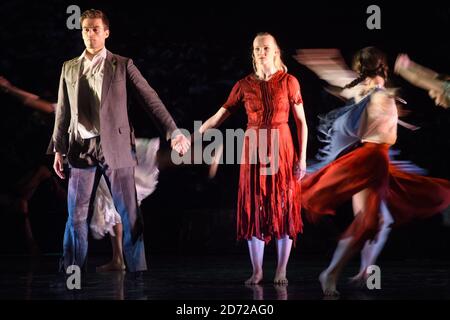 Performers from Rambert perform scenes from Ghost Dances by Christopher Bruce, at Sadler's Wells Theatre in London. Picture date: Tuesday 16 May 2017. Photo credit should read: Matt Crossick/ EMPICS Entertainment. Stock Photo