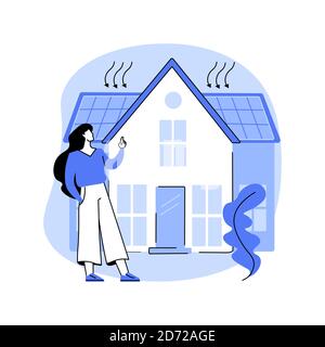 Passive house abstract concept vector illustration. Stock Vector