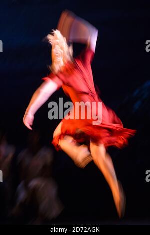 Performers from Rambert perform scenes from Ghost Dances by Christopher Bruce, at Sadler's Wells Theatre in London. Picture date: Tuesday 16 May 2017. Photo credit should read: Matt Crossick/ EMPICS Entertainment. Stock Photo