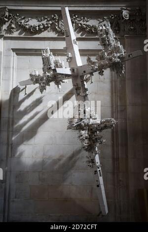 Crucifixes commemorating the first world war by artist Gerry Judah, on display in the nave of St Paul's Cathedral in London. Picture date: Friday June 9th, 2017. Photo credit should read: Matt Crossick/ EMPICS Entertainment. Stock Photo