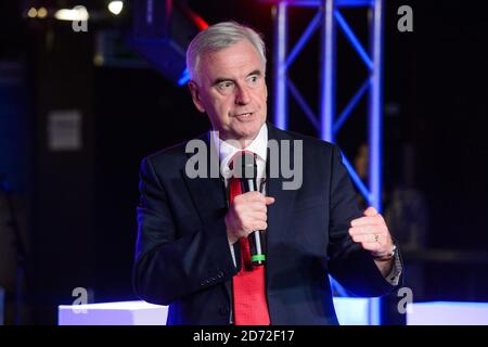 Shadow chancellor John McDonnell speaks during an event on Governing From the Radical Left, held as part of The World Transformed, during the Labour Party conference in Brighton. Picture date: Monday September 25th, 2017. Photo credit should read: Matt Crossick/ EMPICS Entertainment. Stock Photo
