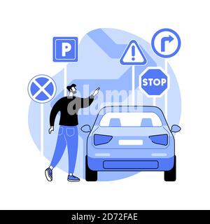 Traffic signs abstract concept vector illustration. Stock Vector