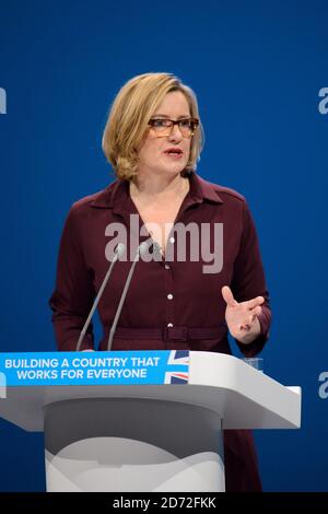 Home Secretary Amber Rudd gives a speech at the Conservative Party ...