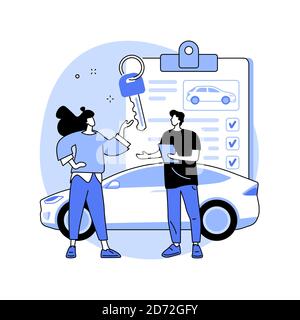 Rental vehicle abstract concept vector illustration. Stock Vector