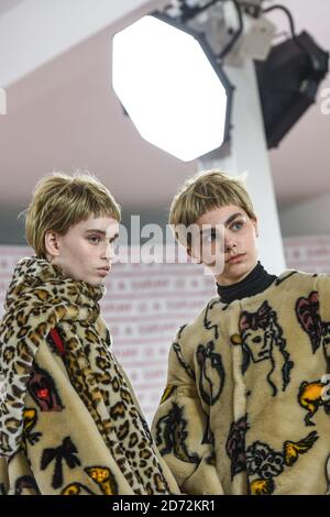 Models on the catwalk during the Shrimps London Fashion Week show, held at the Top Shop showspace, London. Picture date: Tuesday February 20th 2018. Photo credit should read: Matt Crossick/ EMPICS Entertainment. Stock Photo