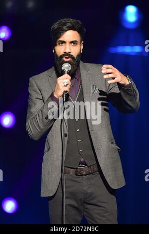 Paul Chowdhry on stage during the comedy night of the Teenage Cancer Trust annual concert series, at the Royal Albert Hall in London. Picture date: Tuesday March 20th, 2018. Photo credit should read: Matt Crossick/ EMPICS Entertainment. Stock Photo