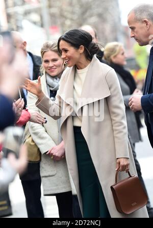 Meghan Markle during a walkabout in Belfast city centre Stock Photo