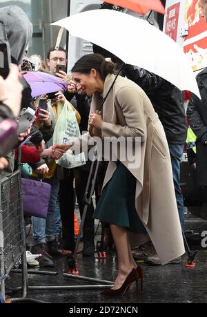 Meghan Markle during a walkabout in Belfast city centre Stock Photo