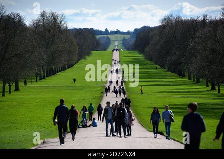 General view of the Long Walk in Windsor, Berkshire, the final part of the carriage procession route around Windsor planned for the upcoming wedding of Prince Harry and Meghan Markle. Picture date: Thursday April 5th, 2018. Photo credit should read: Matt Crossick/ EMPICS Entertainment. Stock Photo