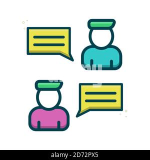 Two person interlocutors chat icon vector EPS Stock Vector