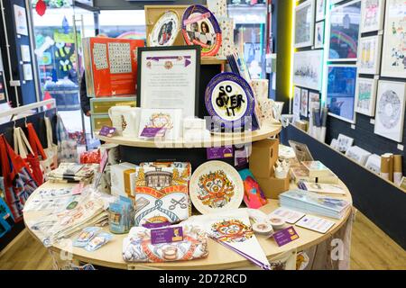 Alternative royal wedding souvenirs on sale in We Built This City, on Carnaby Street in London, which sells work from a variety of London artists. Picture date: Wednesday May 16th, 2018. Photo credit should read: Matt Crossick/ EMPICS Entertainment. Stock Photo