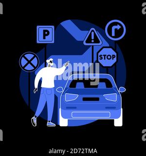 Traffic signs abstract concept vector illustration. Stock Vector