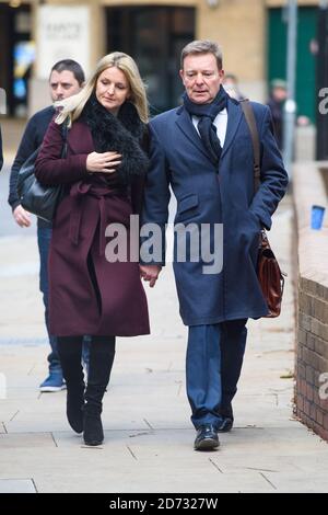 Craig Mackinlay MP and wife Kati arriving at his trial at Southwark Crown Court, London, where he is accused of submitting false election expenses. Picture date: Wednesday 9th January, 2019. Photo credit should read: Matt Crossick/ EMPICS Entertainment. Stock Photo