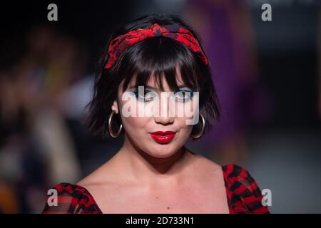 Daisy Lowe on the catwalk during the Oxfam Fighting Poverty Catwalk Show fashion show, held at Ambika 3 during London Fashion Week A/W 2019. Picture date: Monday February 18, 2018. Photo credit should read: Matt Crossick/Empics Stock Photo