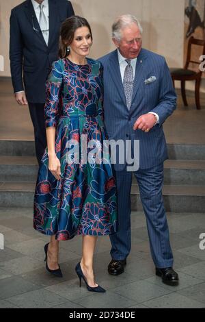 Queen Letizia of Spain, and the Prince of Wales attending Sorolla: Spanish Master of Light, at the National Gallery in London. Picture date: Wednesday March 13, 2019. Photo credit should read: Matt Crossick/Empics Stock Photo