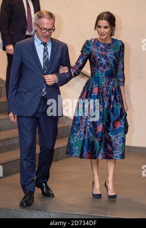 Queen Letizia of Spain attending Sorolla: Spanish Master of Light, at the National Gallery in London. Picture date: Wednesday March 13, 2019. Photo credit should read: Matt Crossick/Empics Stock Photo