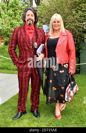 Laurence Llewelyn-Bowen and Jackie Bowen at the RHS Chelsea Flower Show at the Royal Hospital Chelsea, London. Photo credit should read: Matt Crossick/EMPICS Stock Photo