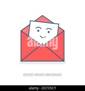 Good news message, mailing list, vector icon. Stock Vector
