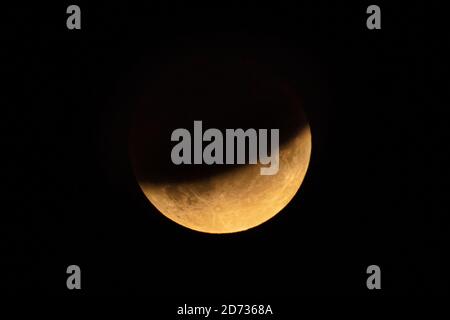 Blood Moon during a partial lunar Eclipse Stock Photo - Alamy