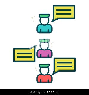 Three interlocutors chat icon. Vector illustration EPS 10 Stock Vector