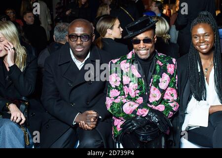 Edward Enninful and Billy Porter on the Front Row during the Richard Quinn show at London Fashion Week February 2020, at Lawrence Hall in London. Picture date: Saturday February 15, 2020. Photo credit should read: Matt Crossick/Empics Stock Photo