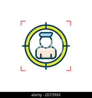 Face recognition vector icon. Verification. Vector illustration Stock Vector