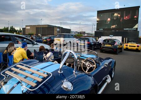 People watch the drive-in premiere of Break, at the Brent Cross Drive-In cinema in north west London. Picture date: Wednesday July 22, 2020. Photo credit should read: Matt Crossick/Empics Stock Photo