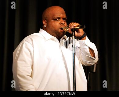 Cee-Lo Green performs on stage with Gnarls Barkley at Club 229 in London. Stock Photo