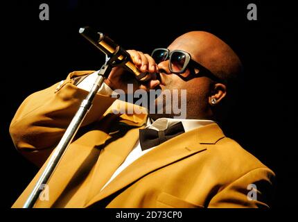 Cee-Lo Green performs on stage with Gnarls Barkley at Club 229 in London. Stock Photo