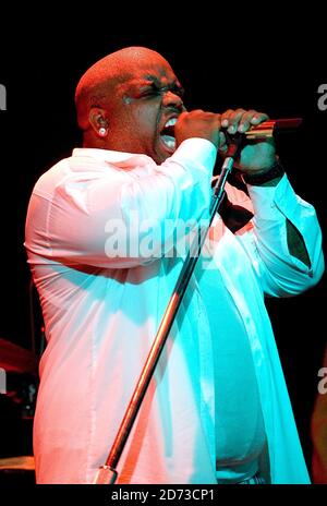 Cee-Lo Green performs on stage with Gnarls Barkley at Club 229 in London. Stock Photo