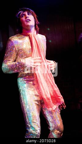 Noel Fielding and The Mighty Boosh Band play a warm-up gig at Cargo, in rehearsal for the Big Chill Festival. Stock Photo