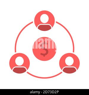 Business investment in a common cause. Icon outline symbol. Stock Vector