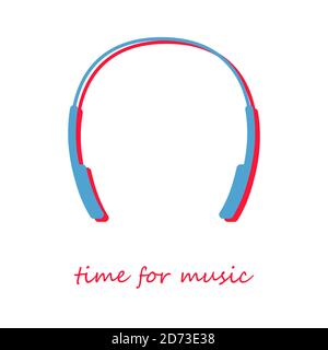 Headphones on a white background. View from above. Copy space Music and sound concept. City summer time Stock Vector