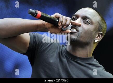 Akon performs on stage during Capital 95.8 Summertime Ball with Barclaycard at the Emirates Stadium. Stock Photo