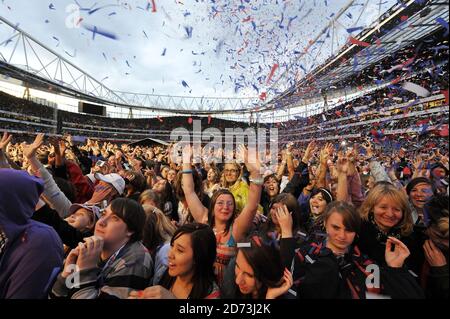 The crowd at the Capital FM Summertime Ball, held at the Emirates Stadium in London Stock Photo