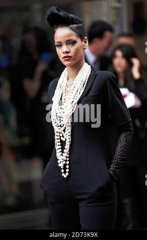 Rihanna arrives at the premiere of 'inglourious Basterds' at the Odeon Cinema in Leicester Square, London Stock Photo