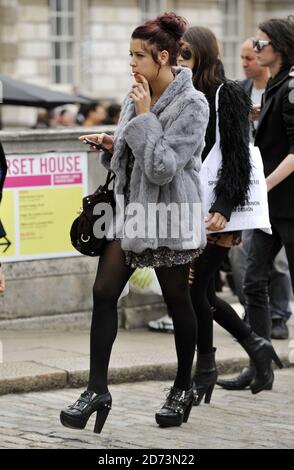 Peaches Geldof with friends at the start of London Fashion Week London,  England - 14.09.08 Stock Photo - Alamy