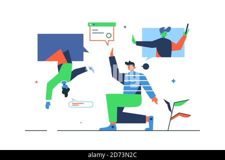 Concept of a group of people in teamwork Stock Vector