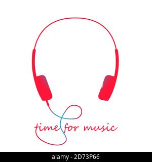 Headphones on a white background. View from above. Copy space Music and sound concept. City summer time Stock Vector