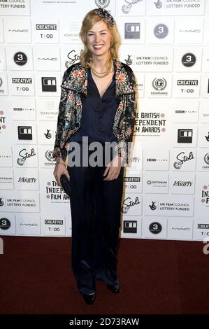 Rosamund Pike arrives for the British Independent Film Awards, held at the Brewery in central London.  Stock Photo