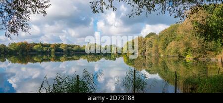 Lake at Neigh Bridge Country Park, The Cotswolds, Gloucestershire, England, United Kingdom Stock Photo