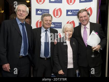 (l-r) Barry Norman, Tony Blackburn,June Whitfield and Terry Wogan attend the 2010 Oldie of the Year awards, at Simpson's in the Strand in central London.  Stock Photo