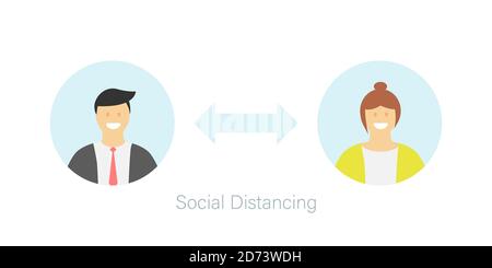 Social Distancing Keep Your Distance Icon. Vector Image. Stock Vector
