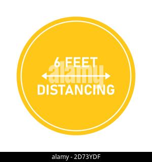 Distance warning icon sign in flat style isolated. Warning symbol for your website, logo, application, user interface design. Stock Vector