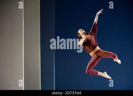 Dancers from the Mark Morris Dance Group perform L'Allegro, Il Penseroso ed Il Moderato at the Coliseum theatre in central London. Stock Photo