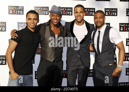 JLS arrive at the Keep a Child Alive Black Ball, at St John's Church in Westminster, London. Stock Photo