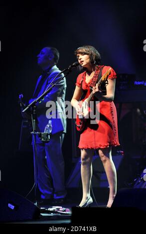 Norah Jones performs live at the Hammersmith Apollo in west London.  Stock Photo