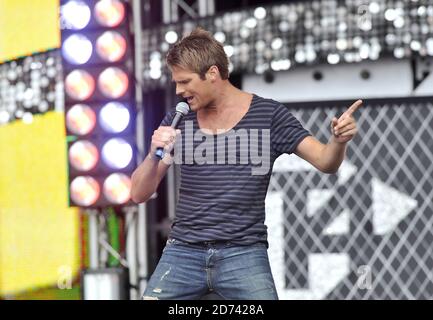 Basshunter performs at T4 On The Beach 2010, at Weston Super Mare in Somerset. Stock Photo