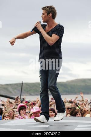 Basshunter performs live at T4 on the Beach 2010 at Weston Super Mare in Somerset.  Stock Photo