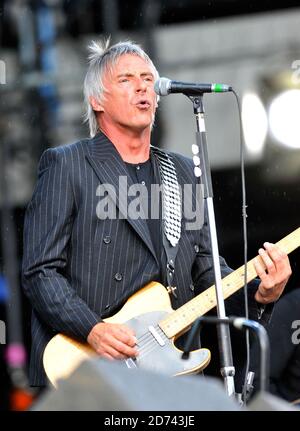 Paul Weller performing on the V Stage during the Virgin Media V Festival, in Hylands Park, Chelmsford, Essex. Stock Photo